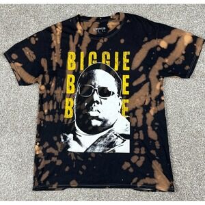 The Notorious BIG Shirt Mens Medium Black Brown Tie Dye Short Sleeve Hip Hop Rap